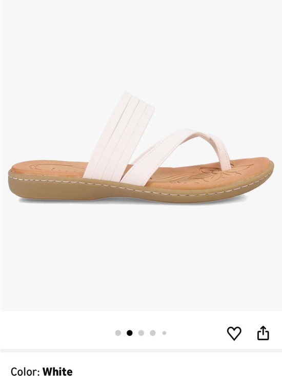 b.o.c. Shoes - b.o.c. White Elastic Toe-Post Slide Sandals
